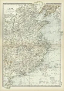 Asian Geography Maps Drucke: Map of China, c.1900 (engraving)