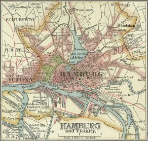 Karte von Hamburg um 1900 (Stechung)