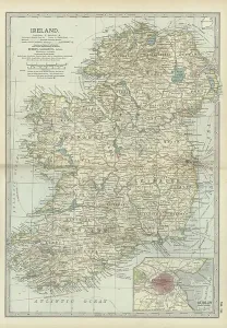 Navigational Equipment Art Drucke: Map of Ireland, c.1900 (engraving)