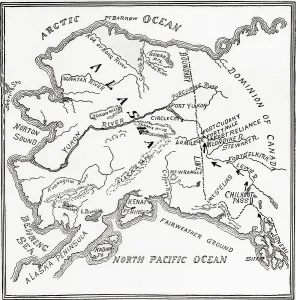 United States Historical Maps Drucke: Map of the Klondike Gold Diggings and vicinity