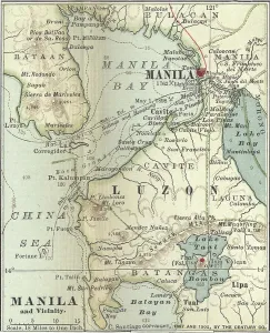 Karte von Manila, um 1900 (Radierung).