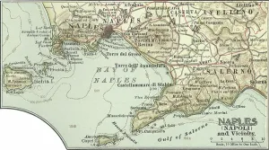 Map of Naples, c.1900 (engraving)