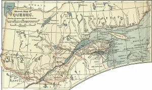 Physical Geography Images Drucke: Map of Quebec, c.1900 (engraving)