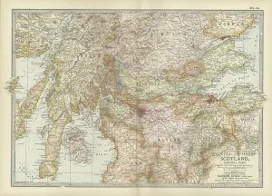 Antique Scottish Maps For Sale Drucke: Map of Scotland, c.1900 (engraving)