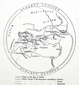 Ancient Cartography Drucke: A map on the voyage of the Argonauts