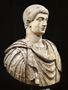 Marble Bust Drucke: Marble bust of emperor Costanzo
