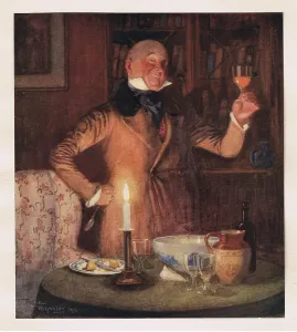 Victorian Engraving Drucke: Mr Micawber in his element