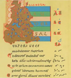 Musiknotation. 10. Jahrhundert (Manuskript).