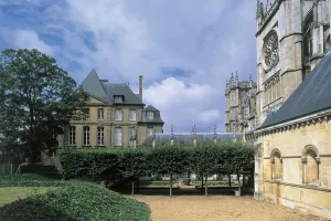 Normandy Travel Destinations Drucke: Palace in front of a cathedral, Episcopal Palace, Cathedral Of Notre-Dame, Evreux