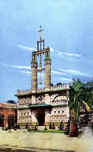 Colourful Historic Buildings Drucke: Pavilion of protestant missions, 1931 (postcard)