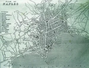 Italian Historical Maps Drucke: Plan of Naples, 1860