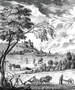 Horse Drawn Farming Equipment Drucke: Ploughing, rolling and harrowing using horses