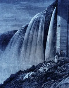 Waterfall Landscape Art Drucke: A portion of Horseshoe Fall, 1860 (engraving)