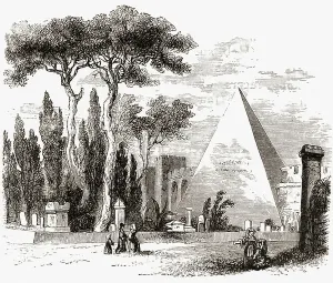 Der evangelische Friedhof und Der Pyramiden von Kestios, Rom Italien im späten 19 Jahrhundert aus italienischen Bildern des Pastor Samual Manning veröffentlicht um die Jahr 1890