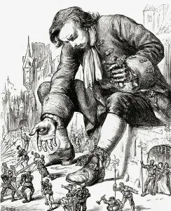 Jonathan Swift Drucke: Pushing them forward with the butt ends of their pikes into my reach