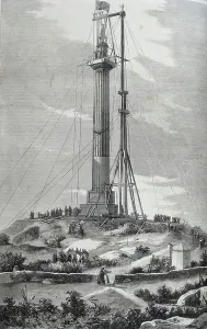 Die Aufstellung der Anglesey Statue, 1860 (Radierung)