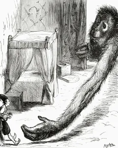 Jonathan Swift Artwork Drucke: Reaching one of his paws in at the door