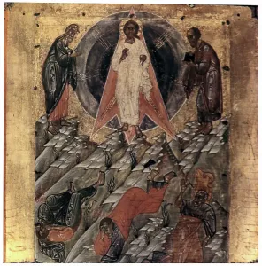 Russian Orthodox Art Drucke: Russian icon of the Transfiguration. 16th century