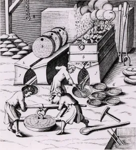 Copperplate Engraving Art History Drucke: Smelting copper