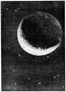 Parisian Fine Art Drucke: Space capsule dwarfed by the disc of the Moon