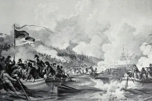 Mode Of Transport History Drucke: Stipple of Abercrombie's Troops landing in Egypt, 1801 (stipple)