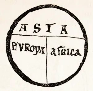 Ancient World Maps Drucke: A T-map, tenth century