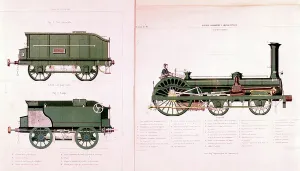 British Railway Heritage Drucke: Train : on l tender for Crampton engine