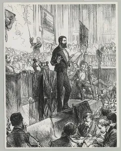 British Flag History Drucke: V.L. Cameron during speech
