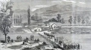 Campania Region Europe Drucke: The war in Naples, 1860 (engraving)