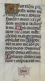 Text und farbige Initialen.