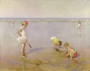Vintage Beach Scenes Drucke: Beach Scene