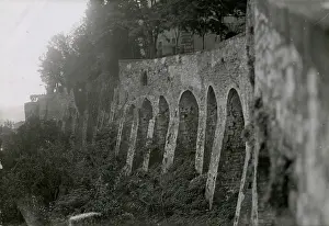 Umbria Landscape Photography Drucke: View of support structure with arches