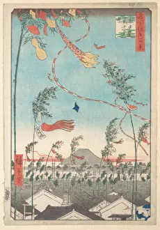 Edo Period Prints Drucke: 名所江戸百景 市中繁