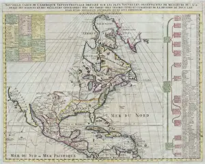 Vintage North America Map Drucke: 1720, Chatelain Map of North America