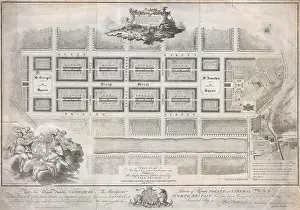 1768, James Craig Karte von New Town, Edinburgh, Schottland, Erster Plan von New Town, Topographie.