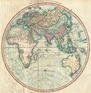 Eastern Hemisphere Map Drucke: 1801, Cary Map of the Eastern Hemisphere, Asia, Africa, Australia, John Cary, 1754 - 1835
