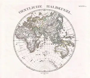 Eastern Hemisphere Map Drucke: 1873, Stieler Map of the Eastern Hemisphere, Europe, Africa, Asia, Australia, Pacific
