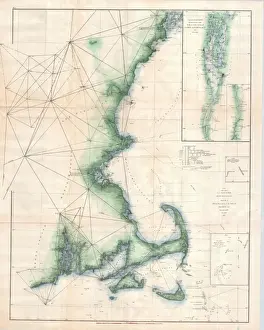 Old World Navigation Charts Drucke: 1873, U. S. Coast Survey Chart of Map of Cape Cod