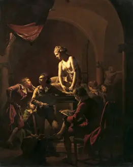Joseph Wright Of Derby Drucke: Academy by Lamplight, Joseph Wright of Derby, 1734-1797, British