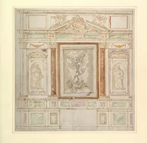 Saint Michael Artwork Drucke: Architectural Design Monumental Altar Composition