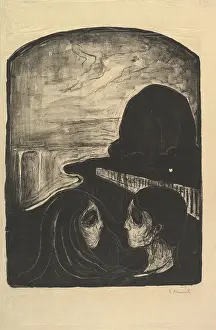 Drucke von Artokoloro Edvard Munch Drucke: Anziehung I 1896 Lithograph tusche Kreide Schaber.