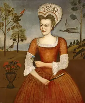 Colonial American Art Drucke: Attributed to Daniel Hendrickson (American, 1723 - 1788), Catharine Hendrickson, c