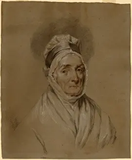 Gilbert Stuart Artist Drucke: Attributed to Gilbert Stuart, Mrs. Benjamin Fisher, American, 1755 - 1828, black