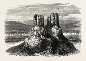 Victorian Style Prints Drucke: Basaltic Pinnacles on the Columbia River, United States of America, Us, Usa, 1870S