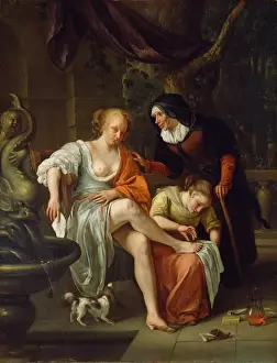 Jan Steen Paintings Drucke: Bathsheba After the Bath