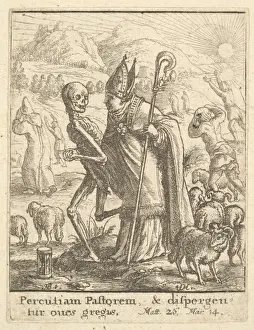 Hans Holbein The Younger Artist Drucke: Bishop Dance Death 1651 Etching second state