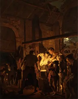 Künstler Drucke: Das Schmiedehaus Unterschrieben und datiert, unten rechts: Jo: [Symbol] Wright.
