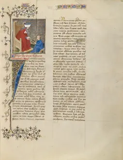 14th Century Artwork Drucke: Boethius Instructs a Young Boy in Arithmetic