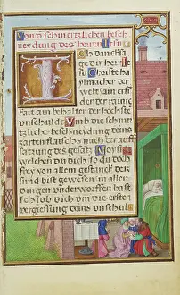 Gold Leaf Illumination Drucke: Border with the Circumcision of Isaac