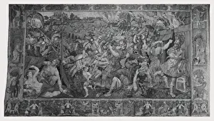 Ancient Battle Scene Drucke: Burning Numidian camp